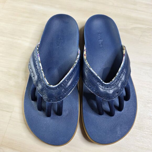 Wellrox Becca Sandals Leather Toe Separator Slip On Slide Size 9 Blue Mint - Picture 1 of 8